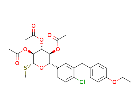 β- L- Xylopyranoside, methyl 5- C- [4- chloro- 3- [(4- ethoxyphenyl) methyl] phenyl] - 1- thio- , 2, 3, 4- triacetate, (5S) - CAS No.1018899-03-0