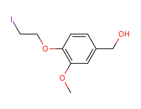 Molecular Structure of 81329-97-7 (Benzenemethanol, 4-(2-iodoethoxy)-3-methoxy-)