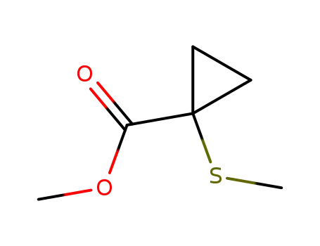 Molecular Structure of 98485-43-9 (Cyclopropanecarboxylic acid, 1-(methylthio)-, methyl ester (6CI))
