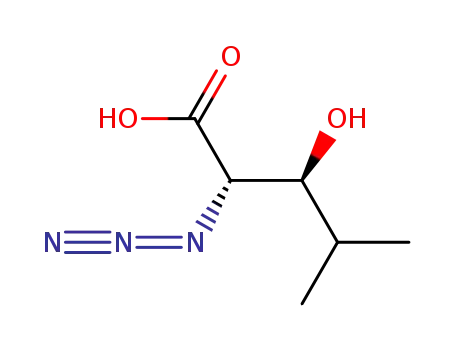 Molecular Structure of 159718-20-4 ((2S,3S)-(-)-2-azido-3-isopropyl-3-hydroxypropionic acid)