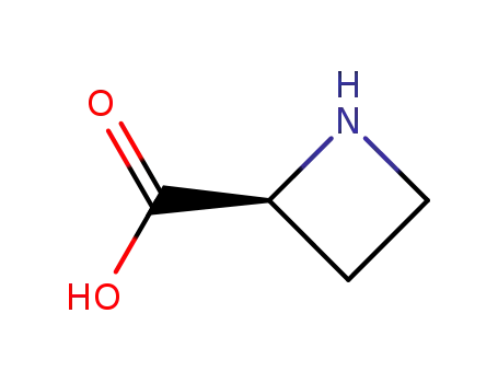 Molecular Structure of 2133-34-8 ((S)-(-)-2-Azetidinecarboxylic acid)