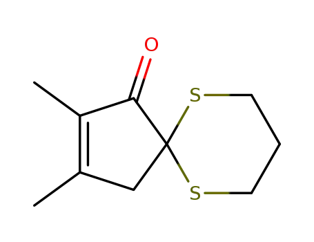 Molecular Structure of 56011-22-4 (6,10-Dithiaspiro[4.5]dec-2-en-1-one, 2,3-dimethyl-)