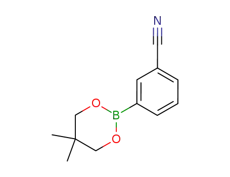 Molecular Structure of 214360-45-9 (2-(3-Cyanophenyl)-5,5μ-dimethyl-1,3,2-dioxaborinane)