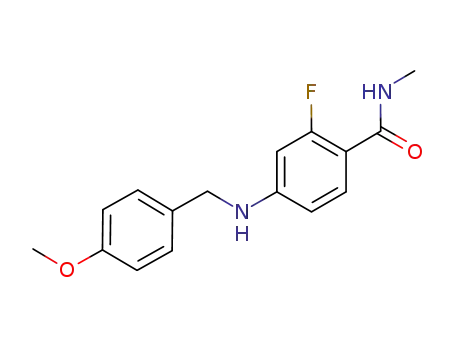 Molecular Structure of 956104-46-4 (2-fluoro-4-(4-methoxybenzylamino)-N-methylbenzamide)