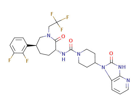 1-Piperidinecarboxamide,N-[(3R,6S)-6-(2,3-difluorophenyl)hexahydro-2-oxo-1-(2,2,2-trifluoroethyl)-1H-azepin-3-yl]-4-(2,3-dihydro-2-oxo-1H-imidazo[4,5-b]pyridin-1-yl)-