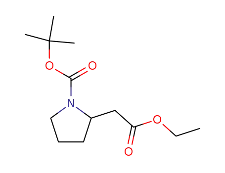 Molecular Structure of 118758-56-8 (Boc-pyrrolidin-2-yl-acetic acid ethyl ester)