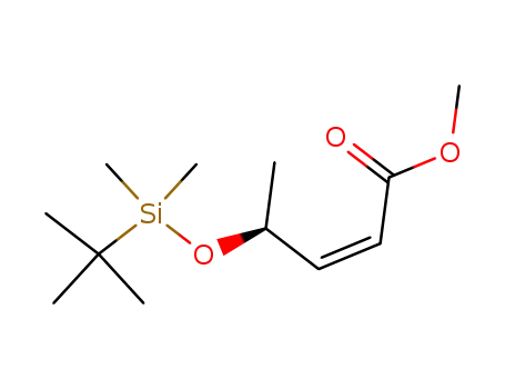 Molecular Structure of 112980-49-1 ((Z)-(S)-4-(tert-butyldimethylsilanyloxy)pent-2-enoic acid methyl ester)