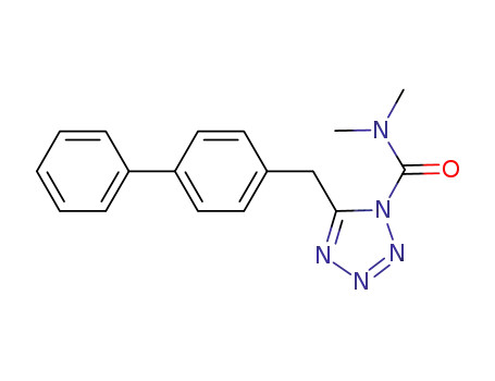 Molecular Structure of 874902-19-9 (5-[[(1,1'-BIPHENYL)-4-YL]METHYL]-N,N-DIMETHYL-1H-TETRAZOLE-1-CARBOXAMIDE)