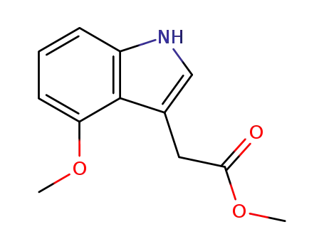 Molecular Structure of 142653-08-5 (1H-Indole-3-acetic acid, 4-methoxy-, methyl ester)