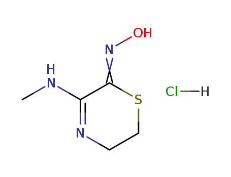 2H-1,4-Thiazin-2-one, 5,6-dihydro-3-(methylamino)-, oxime, monohydrochloride