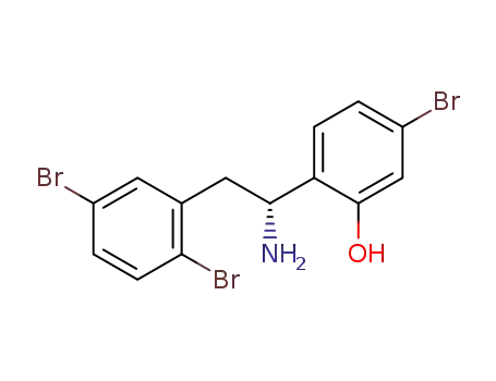 Molecular Structure of 1585969-24-9 ((R)-2-(1-amino-2-(2,5-dibromophenyl)ethyl)-5-bromopheno)