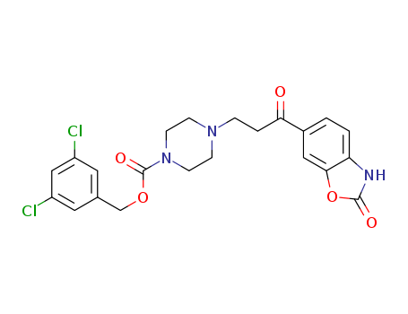 3,5-dichlorobenzyl 4-(3-oxo-3-(2-oxo-2,3-dihydrobenzo[d]oxazol-6-yl)propyl)piperazine-1-carboxylate