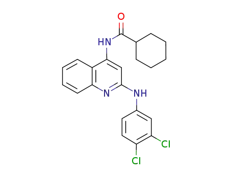Molecular Structure of 1116652-18-6 (Cyclohexanecarboxamide, N-[2-[(3,4-dichlorophenyl)amino]-4-quinolinyl]-)