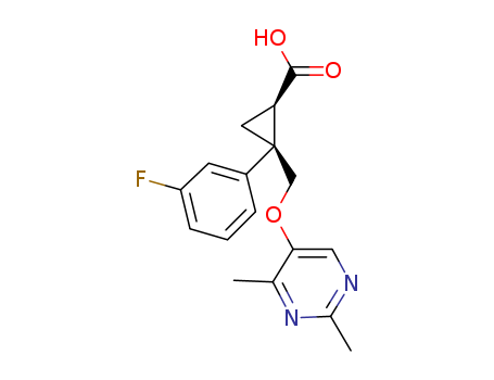 cyclopropanecarboxylic acid,2-((2,4-dimethyl-5-pyrimidinyl)oxy)methyl)-2-(3-fluorophenyl)-(1R,2S)-