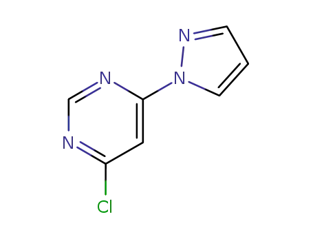 Molecular Structure of 114833-95-3 (4-Chloro-6-(1H-pyrazol-1-yl)pyrimidine)