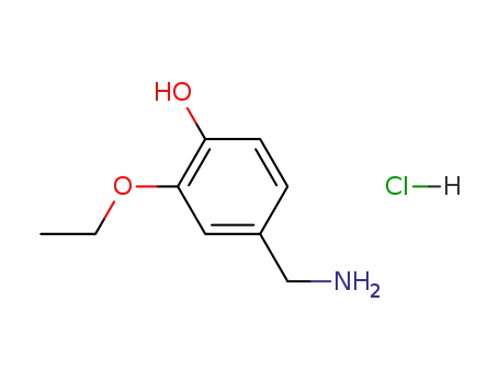 Molecular Structure of 105026-85-5 (Phenol,4-(aminomethyl)-2-ethoxy-, hydrochloride (1:1))