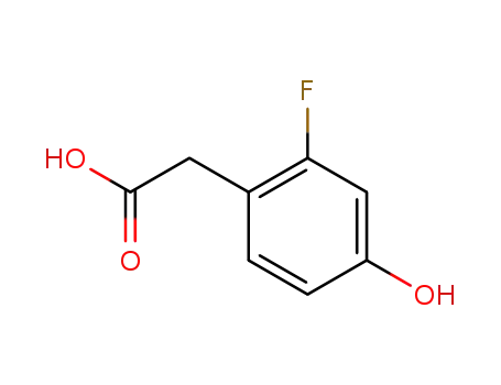 Molecular Structure of 68886-07-7 (2-Fluoro-4-hydroxyphenylacetic acid)