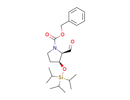 Molecular Structure of 154161-04-3 ((2R,3S)-2-Formyl-3-triisopropylsilanyloxy-pyrrolidine-1-carboxylic acid benzyl ester)