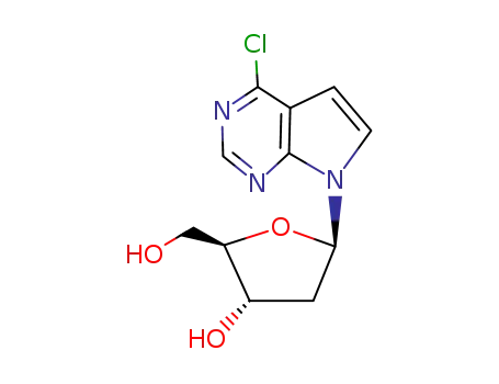 4-chloro-7-<2-deoxy-β-D-erythro-pentofuranosyl>-7H-pyrrolo<2,3-d>-pyrimidine
