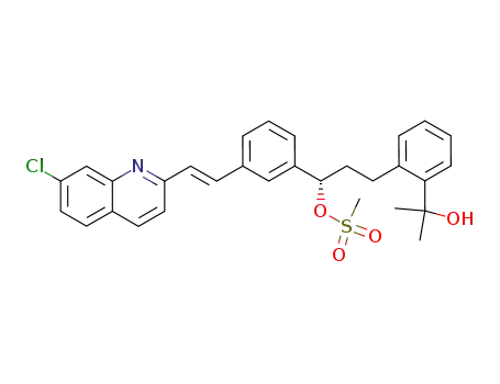 Molecular Structure of 807638-71-7 (2-[2-[(3S)-3-[3-[(E)-2-(7-Chloro-2-quinolinyl)ethenyl]phenyl]-3-[(Methanesulfonyl)oxy]propyl]phenyl]-2-propanol)