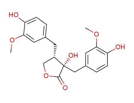 2(3H)-Furanone,dihydro-3-hydroxy-3,4-bis[(4-hydroxy-3-methoxyphenyl)methyl]-, (3S,4S)- cas  34444-37-6