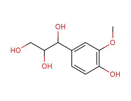 Molecular Structure of 1208-42-0 (1-(4-hydroxy-3-methoxyphenyl)propane-1,2,3-triol)