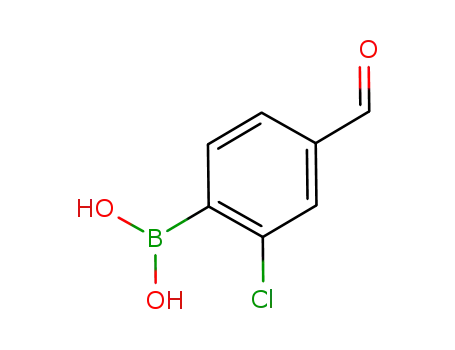 Molecular Structure of 1063712-34-4 (2-Chloro-4-formylphenylboronic acid)