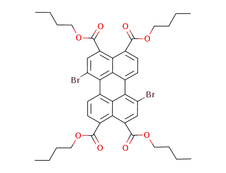 Molecular Structure of 1080663-33-7 (1,7-dibromoperylene-3,4,9,10-tetracarboxylic tetrabutyl ester)