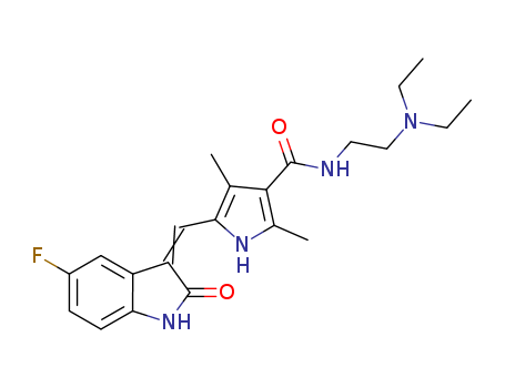 5-(5-Fluoro-2-oxo-1,2-dihydro-indol-3-ylidenemethyl)-2,4-dimethyl-1H-pyrrole-3-carboxylic acid (2-diethylamino-ethyl)-amide 342641-94-5