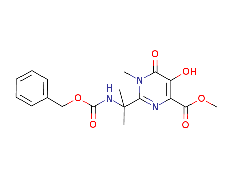 4-pyrimidinecarboxylic acid, 1,6-dihydro-5-hydroxy-1-methyl-2-[1-methyl-1-[[(phenylmethoxy)carbonyl]amino]ethyl]-6-oxo-, methyl ester CAS No.888504-27-6