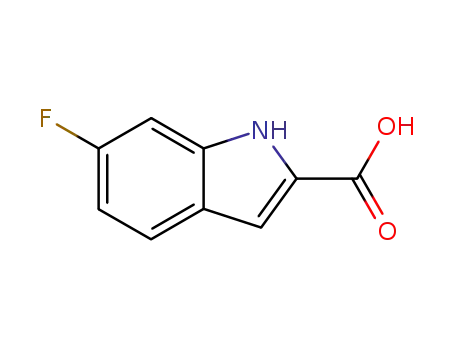 Molecular Structure of 3093-97-8 (1H-Indole-2-carboxylicacid, 6-fluoro-)