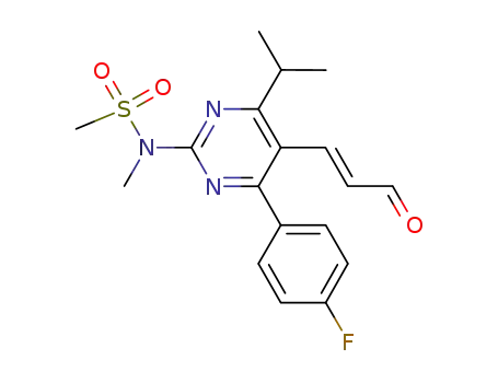 Molecular Structure of 890028-66-7 (N-[4-(4-Fluorophenyl)-6-isopropyl-5-[(1E)-3-oxo-1-propenyl]-2-pyriMidinyl]-N-Methyl-MethanesulfonaMide)