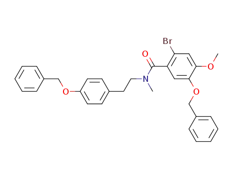 Molecular Structure of 24958-43-8 (5-benzyloxy-N-[2-(4-benzyloxy-phenyl)-ethyl]-2-bromo-4-methoxy-N-methylbenzamide)