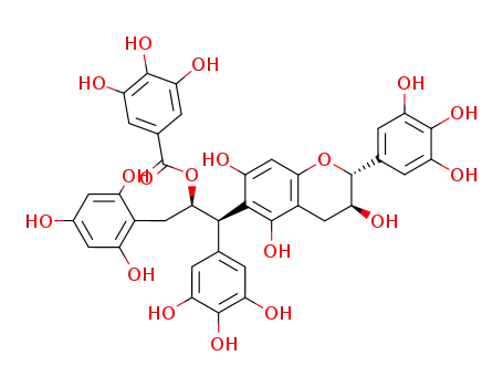 3,4,5-Trihydroxy-benzoic acid (1R,2R)-1-(2,4,6-trihydroxy-benzyl)-2-(3,4,5-trihydroxy-phenyl)-2-[(2R,3S)-3,5,7-trihydroxy-2-(3,4,5-trihydroxy-phenyl)-chroman-6-yl]-ethyl ester