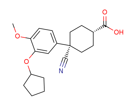 4-cyano-4-(3-cyclopentyloxy-4-methoxy-phenyl)cyclohexane-1-carboxylic acid
