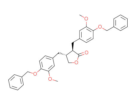 Molecular Structure of 111194-07-1 ((3R,4R)-3,4-bis(4-benzyloxy-3-methoxybenzyl)dihydrofuran-2(3H)-one)