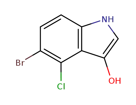 Molecular Structure of 117887-41-9 (1H-Indol-3-ol, 5-bromo-4-chloro-)