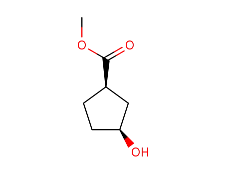 Molecular Structure of 174292-59-2 (Cyclopentanecarboxylic acid, 3-hydroxy-, methyl ester, (1R-cis)- (9CI))