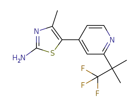 Molecular Structure of 1357476-69-7 (2-ThiazolaMine, 4-Methyl-5-[2-(2,2,2-trifluoro-1,1-diMethylethyl)-4-pyridinyl]-)