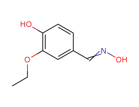 Molecular Structure of 34184-93-5 (3-ETHOXY-4-HYDROXYBENZALDEHYDE OXIME)