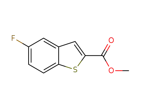 Molecular Structure of 154630-32-7 (5-FLUORO-BENZO[B]THIOPHENE-2-CARBOXYLIC ACID METHYL ESTER)