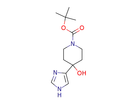 Molecular Structure of 173469-30-2 (4-Hydroxy-4-(1H-imidazol-4-yl)piperidine-1-carboxylic acid tert-butyl ester)