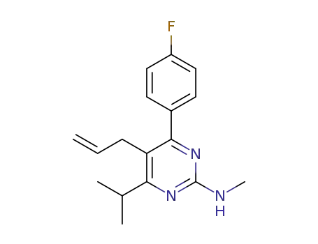 Molecular Structure of 1356998-75-8 (5-allyl-4-(4-fluorophenyl)-6-isopropyl-N-methylpyrimidin-2-amine)