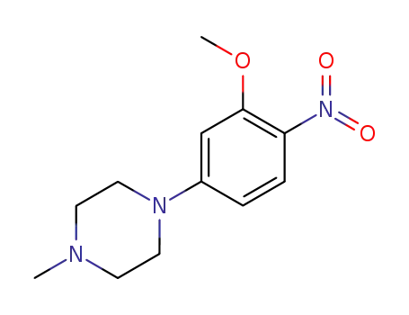 Molecular Structure of 761440-26-0 (1-(3-Methoxy-4-nitrophenyl)-4-Methylpiperazine)