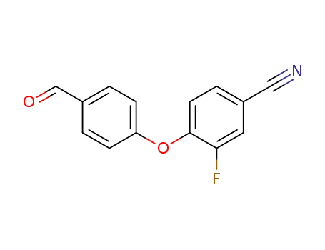 Molecular Structure of 676494-55-6 (3-fluoro-4-(4-formylphenoxy)benzonitrile)