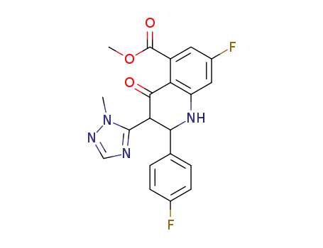 5-Quinolinecarboxylic acid, 7-fluoro-2-(4-fluorophenyl)-1,2,3,4-tetrahydro-3-(1-Methyl-1H-1,2,4-triazol-5-yl)-4-oxo-, Methyl ester
