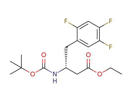 Molecular Structure of 1152439-74-1 ((R)-3-tertbutoxycarbonylamino-4-(2,4,5-trifluorophenyl)butyric acid ethyl ester)