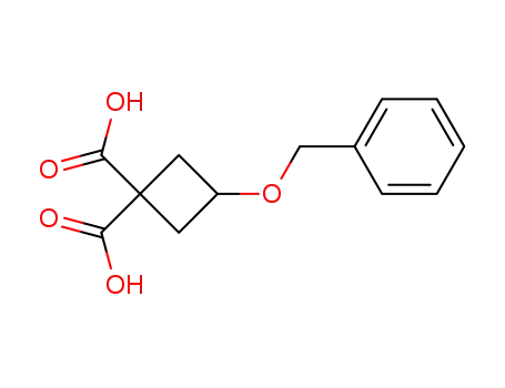 Molecular Structure of 84182-46-7 (3-(BENZYLOXY)CYCLOBUTANE-1,1-DICARBOXYLIC ACID)