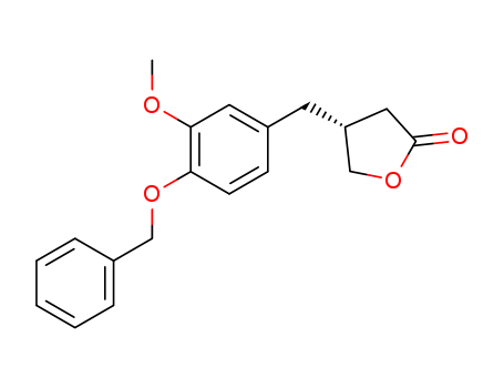Molecular Structure of 111266-03-6 (2(3H)-Furanone,
dihydro-4-[[3-methoxy-4-(phenylmethoxy)phenyl]methyl]-, (4R)-)