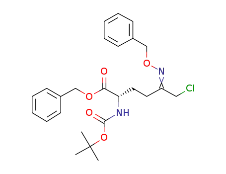 Molecular Structure of 1133931-73-3 (benzyl (2S)-5-[(benzyloxy)imino]-2-{[(tert-butoxy)carbonyl]amino}-6-chlorohexanoate)